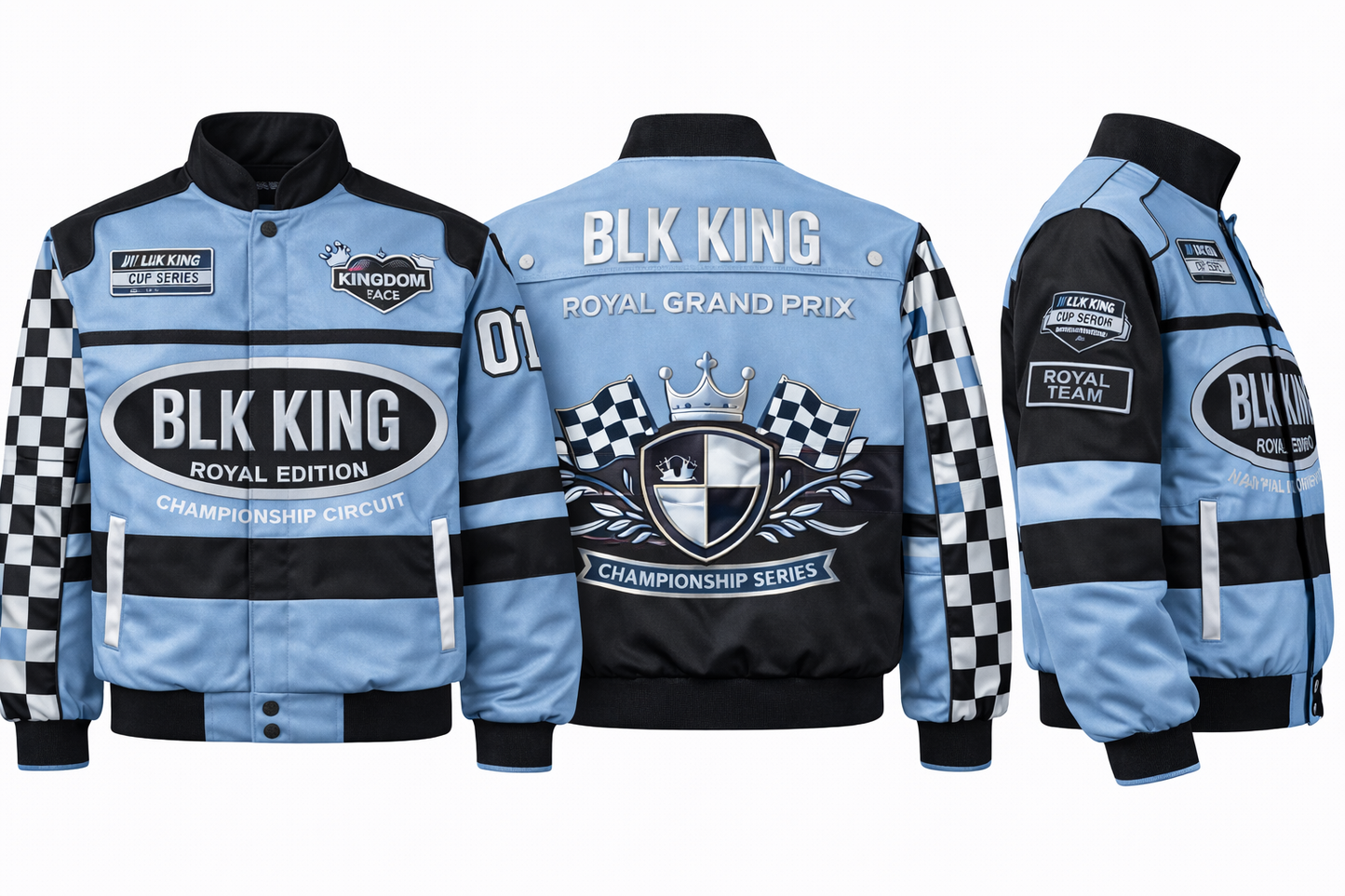 BLK KING “ICE BLUE NIGHT RACE” RACECAR JACKET