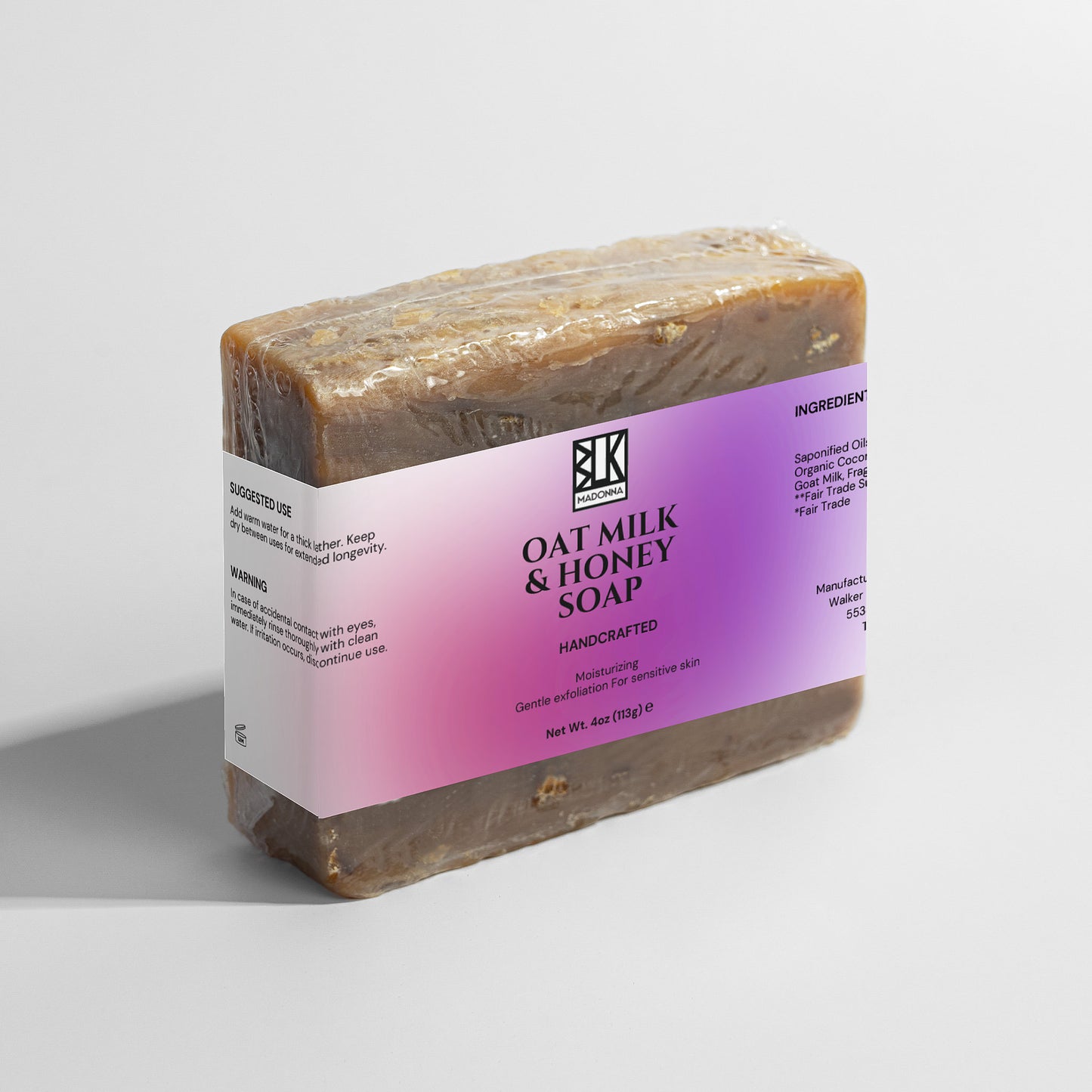 BLK Madonna Oat Milk Honey Soap