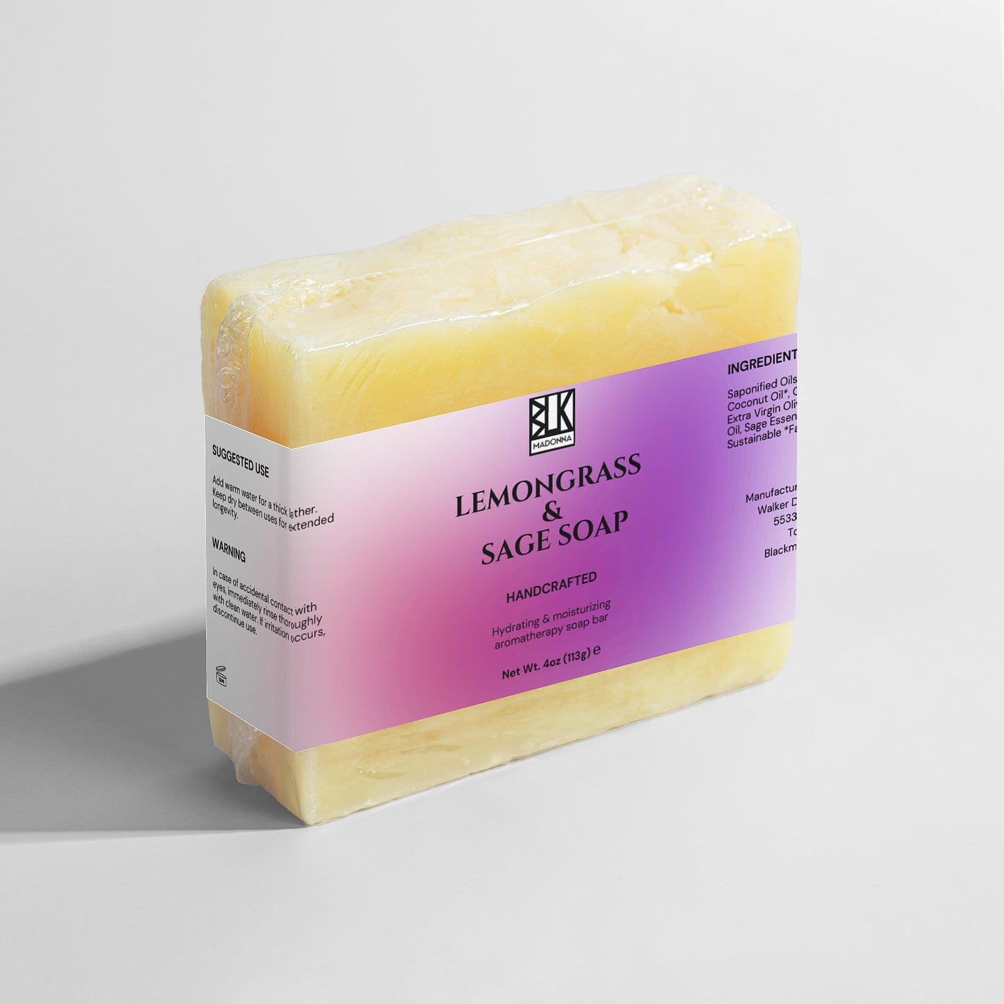 BLK Madonna Lemongrass & Sage Soap